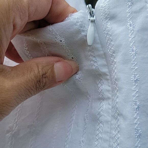 🦋EUC Rabbit Rabbit Rabbit White Cotton Eyelet Lace Sleeveless Summer Dress SZ16 - Picture 6 of 12